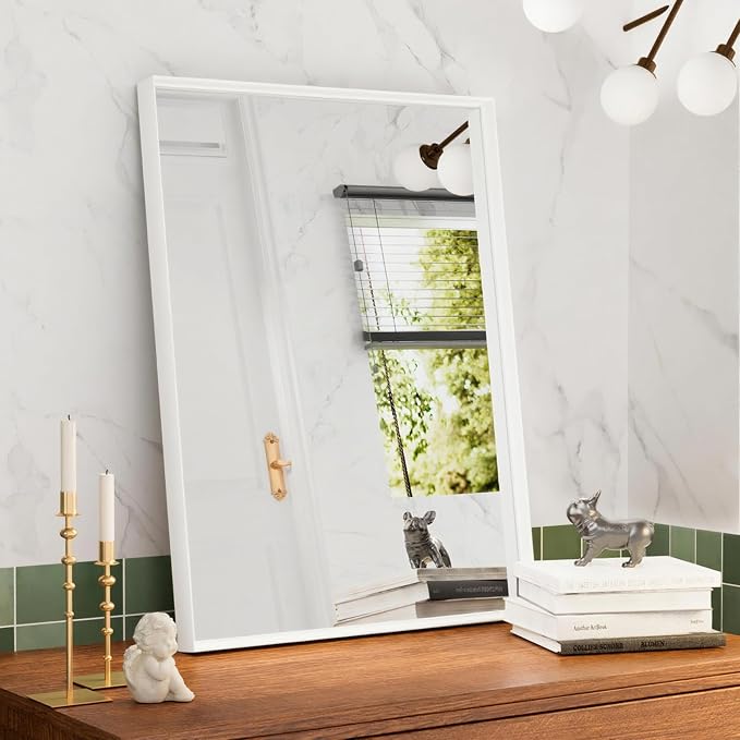 24x36 Inch White Bathroom Mirrors - Image 5