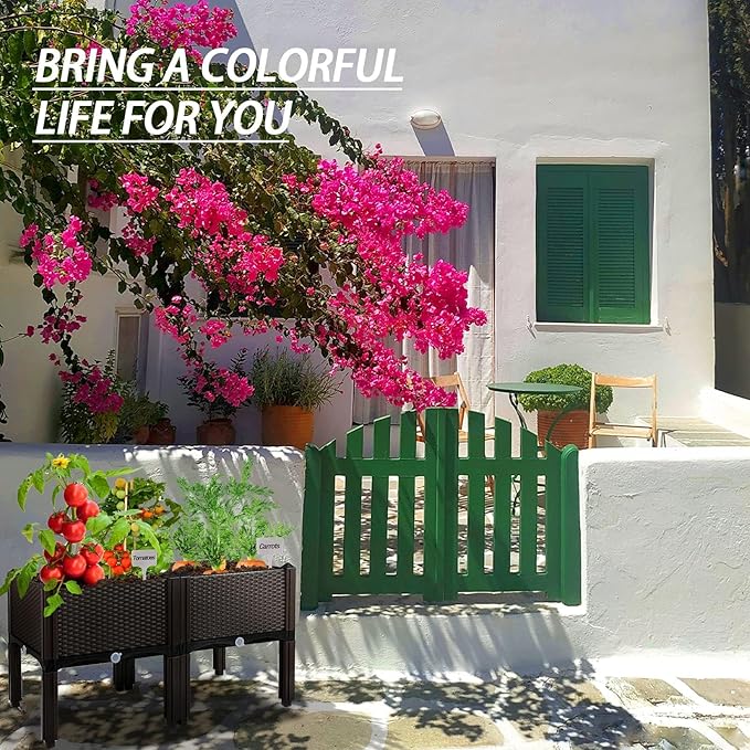 Raised Garden Bed with Legs Planters for Large planters Outdoor Plants Elevated Plastic Garden Planter Boxes Plant pots for Patio Backyard Porch Deck to Planting Flowers Vegetables and Herbs