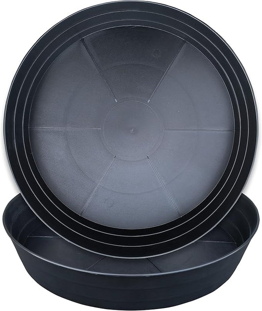 Plant Saucer 14 Inch 2 Pack 10 12 14 16 18 20 25, Plastic Plant Trays for Pots，Extra-Deep Plant Water Dray Tray, Bird Bath Bowl, Heavy Flower Plant Saucers Indoors and Outdoor No Holes