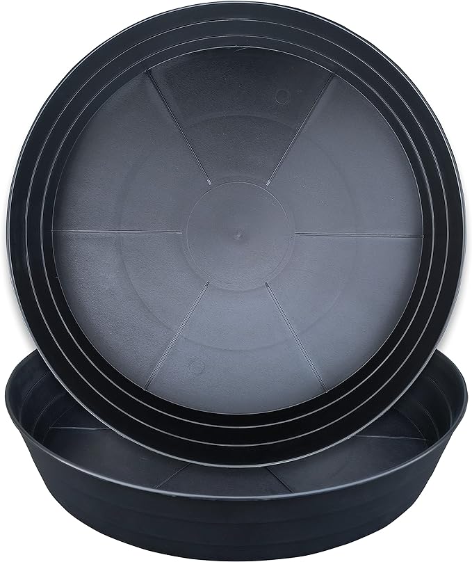 Plant Saucer 16 Inch 2 Pack 10 12 14 16 18 20 25, Plastic Plant Trays for Pots，Extra-Deep Plant Water Dray Tray, Bird Bath Bowl, Heavy Flower Plant Saucers Indoors and Outdoor No Holes