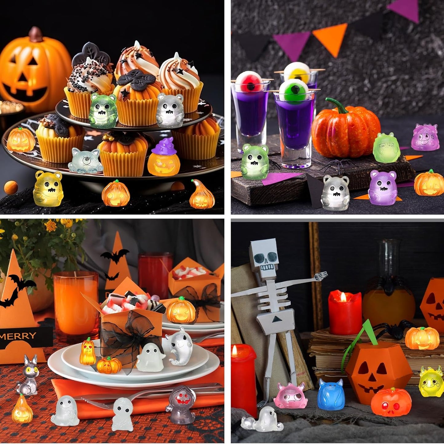 58 Pcs Luminous Mini Figures Glow in Dark Tiny Resin Figures Set Fairy House Diorama Accessories Ornament for Garden Dollhouse Craft DIY