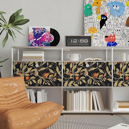 Dark Floral Wallpaper Peel Stick, Vintage Botanical Removable Contact Paper - Image 3