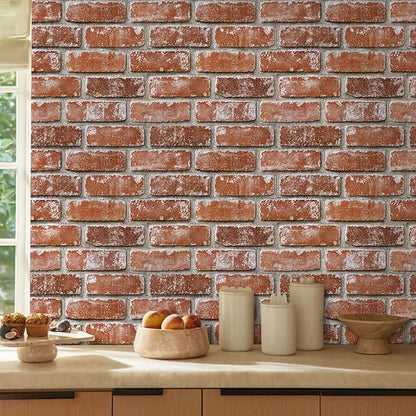 COMSTICKC 3D Faux Brick Wall Panels Peel and Stick, Small Brick Size, Thin PVC - Image 2