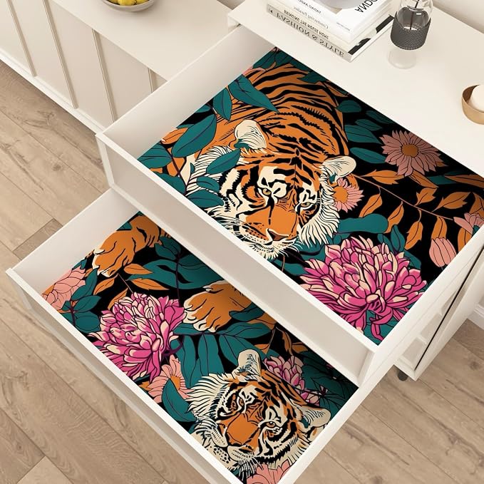BOKEBEVE Tiger Head Peel and Stick Wallpaper￼ Animal Print Wallpapers Blue - Image 2