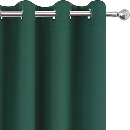 LEMOMO Blackout Curtains 52 x 45 inch/Green Curtains Set of 2 Panels/Thermal - Image 7