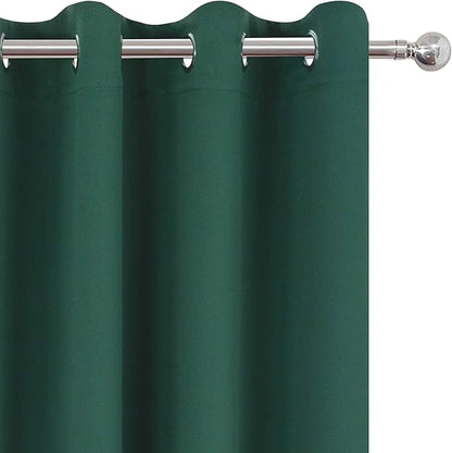 LEMOMO Dark Green Blackout Curtains 66 x 63 Inch Length/Set of 2 Curtain - Image 6