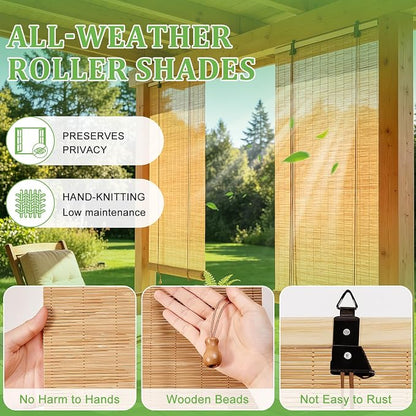 Bamboo Blinds 42x48 inch Bamboo Roman Shades - Image 2
