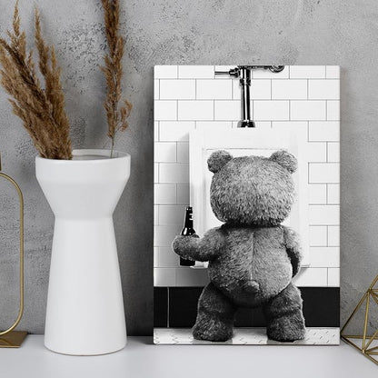 DIHSIEG 12x16 Canvas Wall Art funny bathroom wall art Print Poster Vintage - Image 6