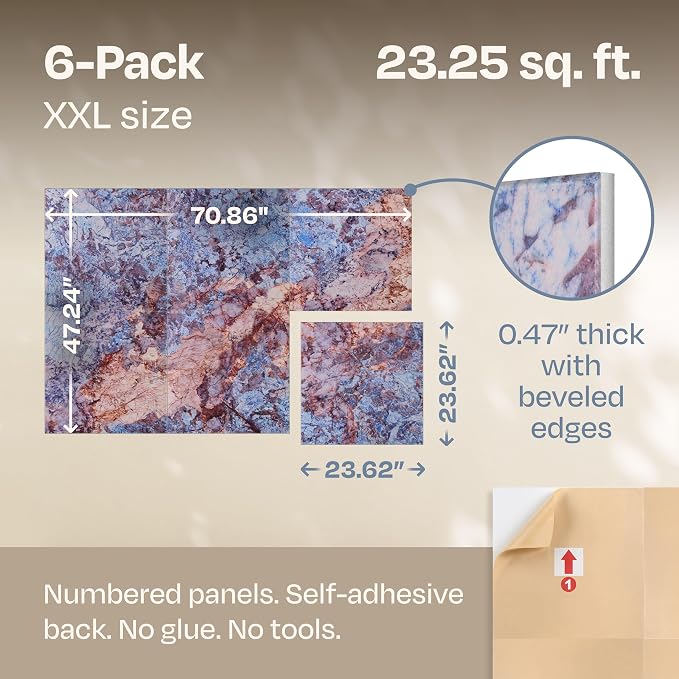 XL Acoustic Wall Panels 6-Pack Decorative Acoustic Panels High Density Sound - Image 3