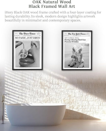 iHery Premium Small Natural Black OAK Wood 8x10in No Panic Just Disco Trendy - Image 6