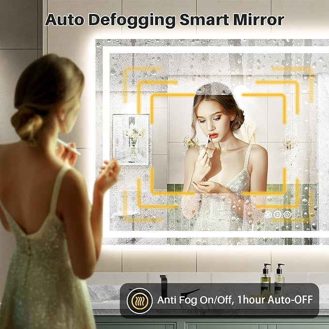 Briivue 68x40 Inch LED Bathroom Mirror - Image 4
