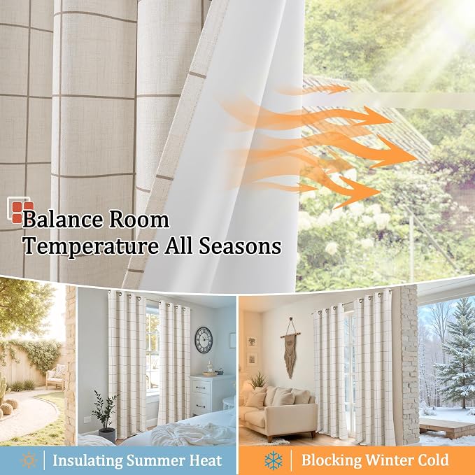 Lajode Brown Linen Blackout Curtains - Image 7