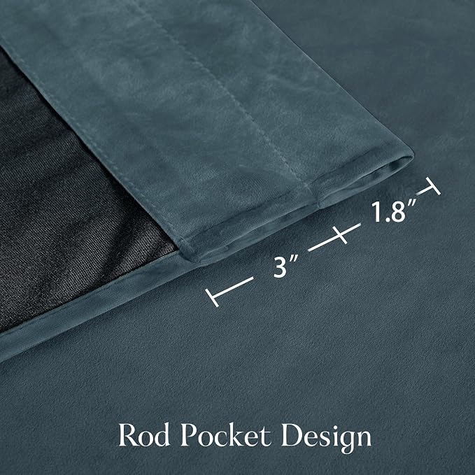 NICETOWN Blue Velvet Curtains 120 inches - Image 7