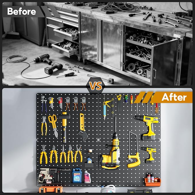Peg Board, Includes 4 Pack Black Peg Board Panels - Image 4