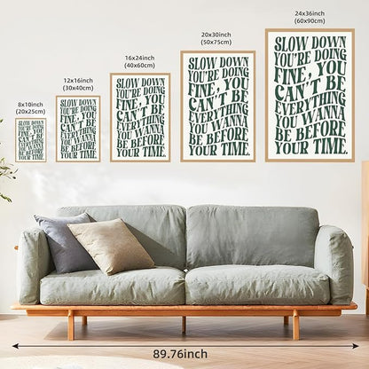 Green Wall Art Pop Music Vienna Lyrics Poster Slow Down Youre Doing Fine Canvas - Image 3