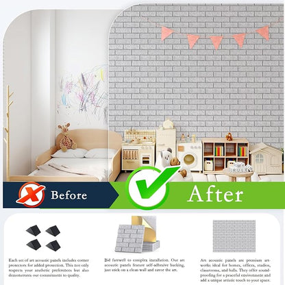 12Pack Acoustic Wall Panels, High Density Decorative Acoustic Foam Sound - Image 5