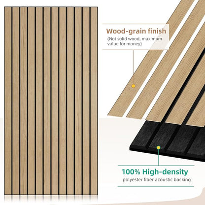 Wood Veneer Acoustic Panels, 4 Pack 47.2”x23.6” Sound Panels, Decorative Large - Image 3