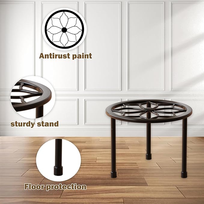 Metal Plant Stand Indoor Outdoor,Indoor Plant Stands for Patio Rust Proof,Heavy Duty Flower Pot Stands for Multiple Plant,Black Potted Plant Holder for Garden Home (5 Pack Black)