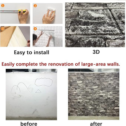 20PCS 3D Wall Panels Peel and Stick Foam 3D Brick Wallpaper Peel and Stick - Image 6