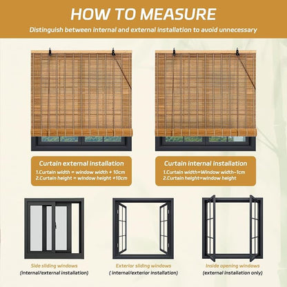 Bamboo Roman Shades Blinds for Windows - Image 7