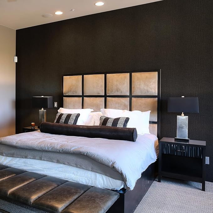 Zeeko Black Peel and Stick Wallpaper 23.6" x 400" Removable Crocodile Wallpaper - Image 2
