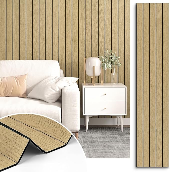 Neutral Peel and Stick Wood Panels by STICKEEP