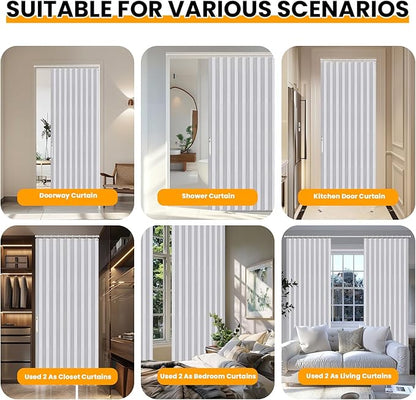 AJAZZ 100% Blackout Magnetic Door Curtain Accordion Doors Interior Closet Door - Image 5