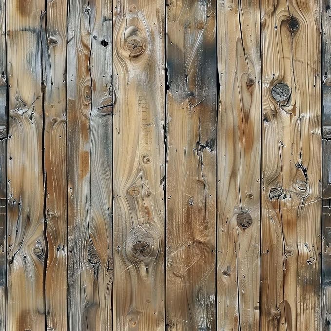 FLFK Rustic Wood Wallpaper, Peel and Stick Wood Grain Wall Mural by FLFK