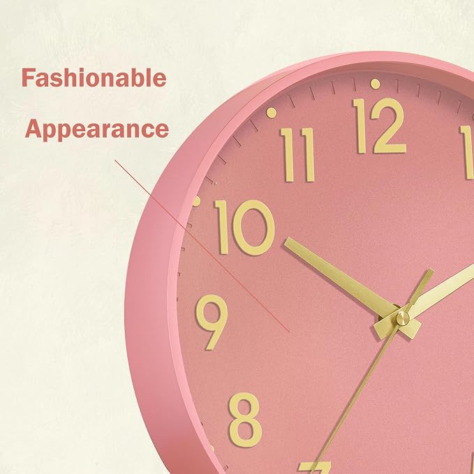 Mosewa Wall Clock 10 Inch, Battery Operated Silent Non-Ticking Modern Analog - Image 9