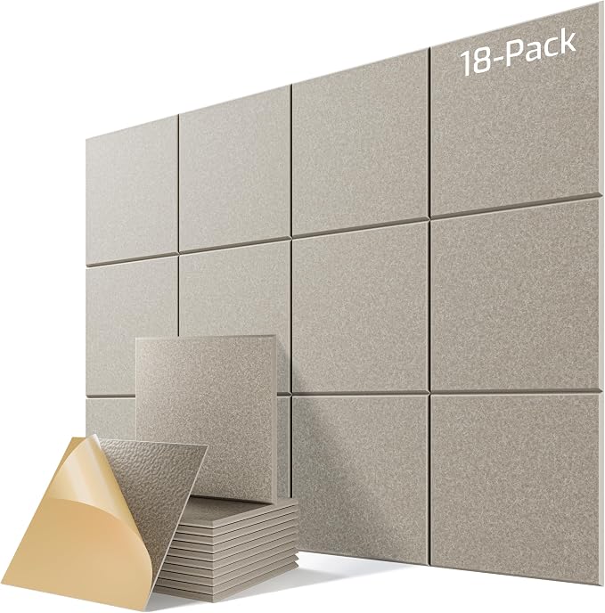18 Pack Acoustic Panels for Walls, Sound Absorbing Foam Panels for Home & by Lebenforce