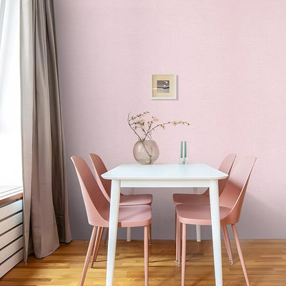 15.75"x393.7" Grasscloth Peel and Stick Wallpaper Pink Textured Contact Paper - Image 5
