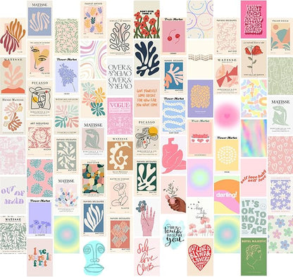 KBKBART 70pcs Danish Pastel Wall Collage Kit Aesthetic Pictures, Cute Danish by KBKBART