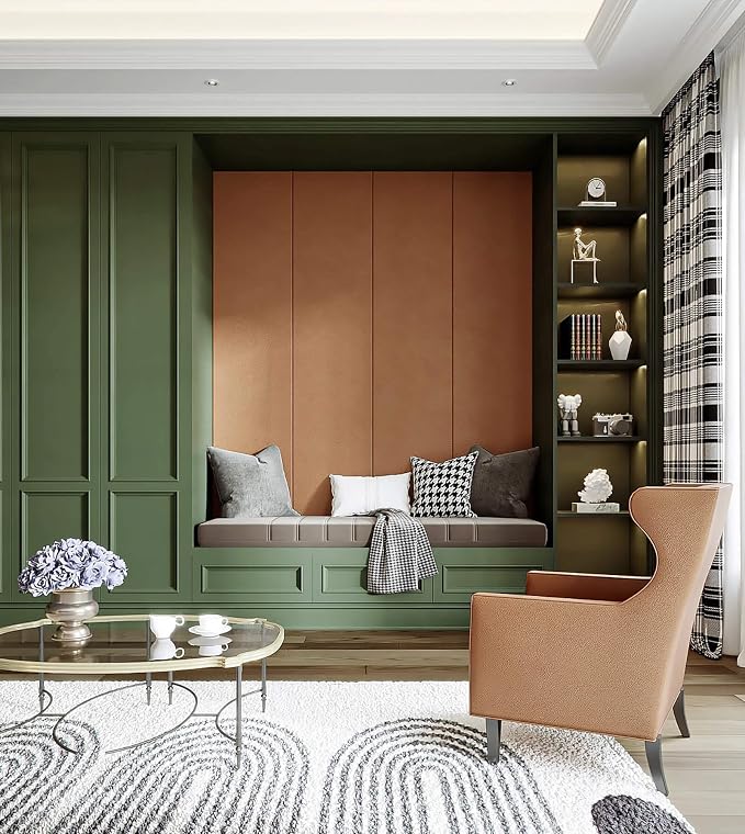 Dimoon 236''x15.7'' Green Skin Peel and Stick Wallpaper Contact Paper Modern - Image 5