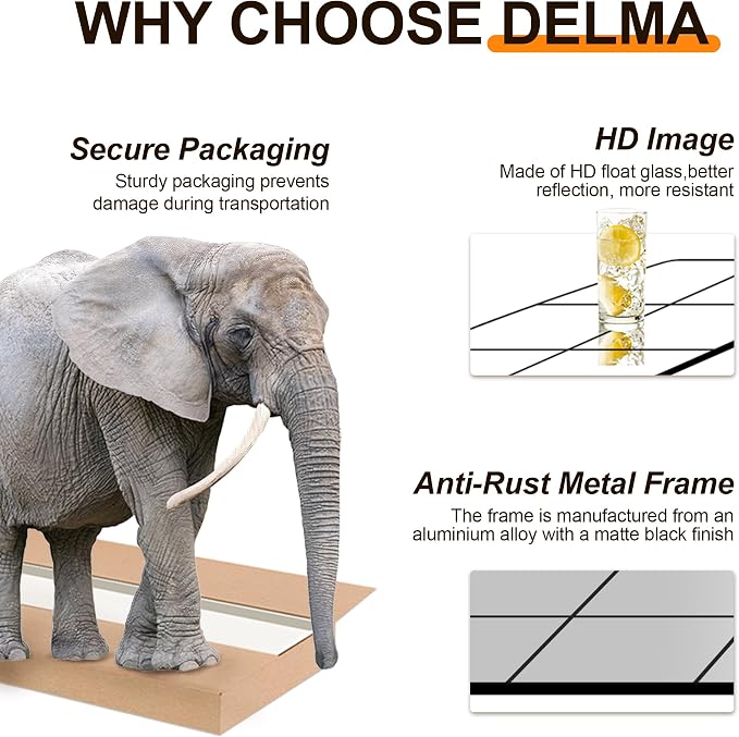 Delma Wall Mirror, Decorative Wall Art, Large Wall - Image 5
