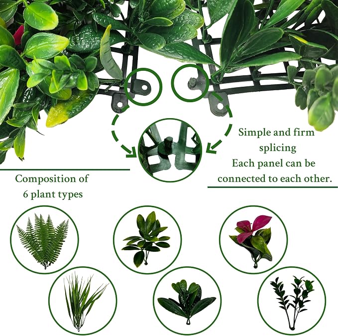 ODTORY Artificial Grass Wall Backdrop Panels: 40×40 in UV-Anti Greenery Boxwood - Image 3