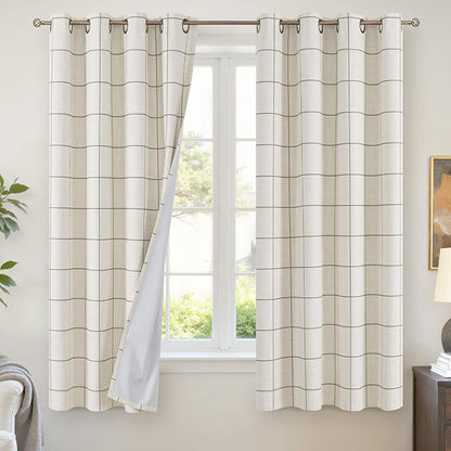 Lajode Linen Blackout Curtains for Bedroom by Lajode