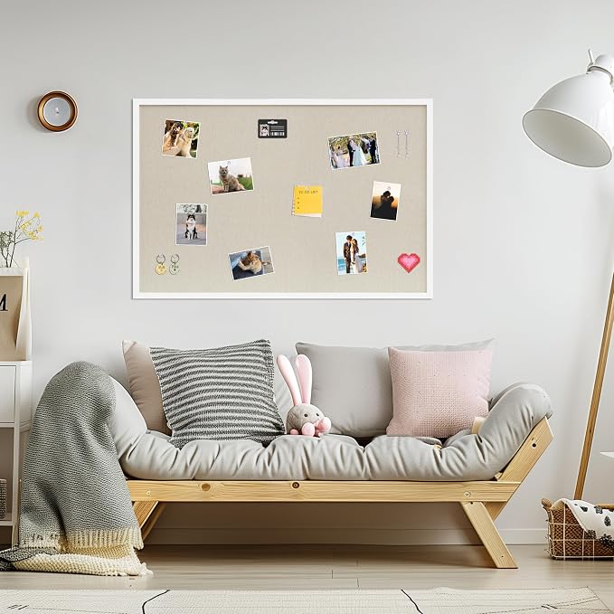 DAHAPYBOO Cork Board with Linen White 2Pack, Bulletin Board 36"x24" Hanging - Image 4