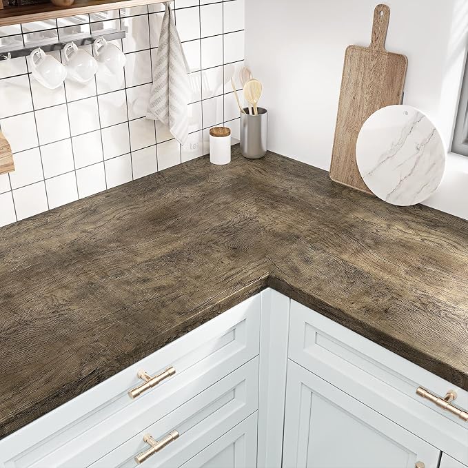 WESTICK 24"x394" Large Wood Contact Paper Peel and Stick Countertops Brown Wood - Image 5