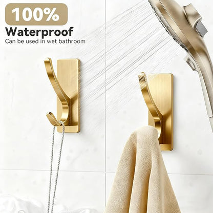 pickpiff Brushed Gold Self Adhesive Coat Hooks - Image 5