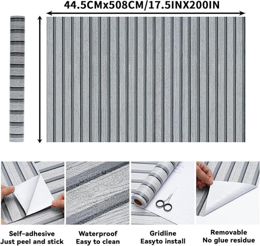 Gray Wood Slat Wallpaper - Image 2