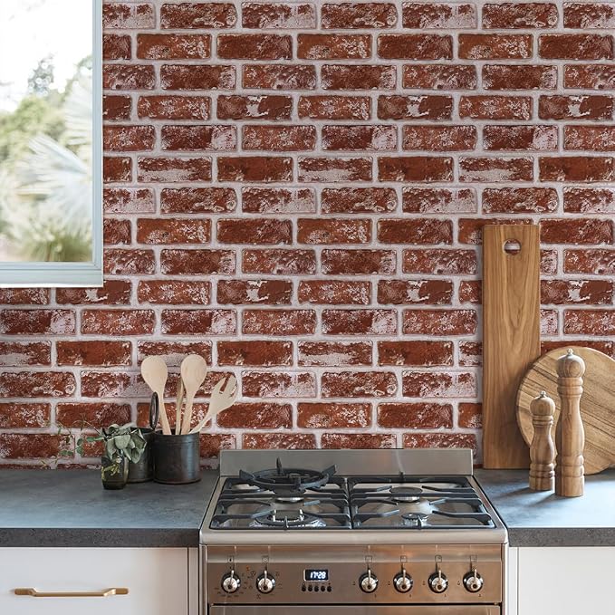 COMSTICKC 3D Faux Brick Wall Panels Peel and Stick, Small Size Thin PVC Fake - Image 6