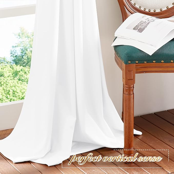 NICETOWN White Velvet Curtains 72 inches - Image 6