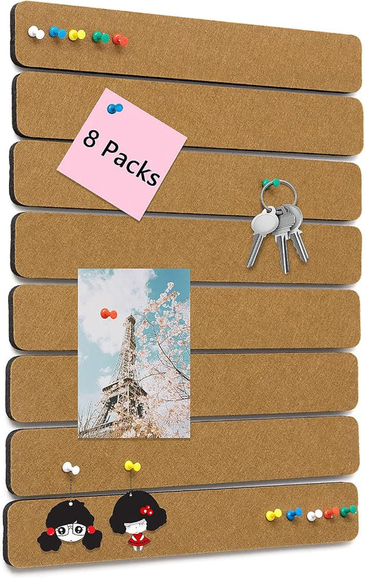 8 Pack Felt Pin Board Bar Strips Bulletin Board by SayHellotoGoodLife