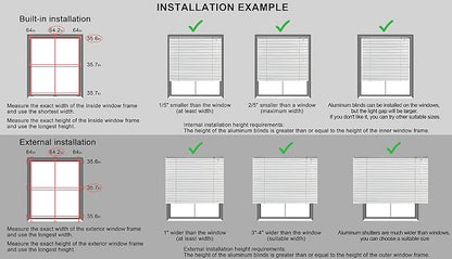 YIIBAII Mini Blinds Suitable for 47.5" W x 64" H Windows 1" Aluminum Horizontal - Image 7