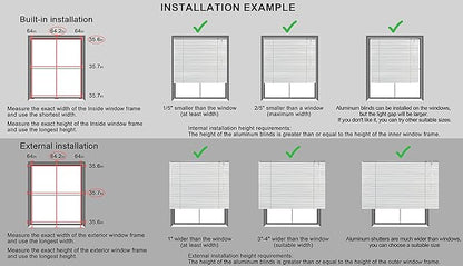 YIIBAII Mini Blinds Suitable for 27.5" W x 64" H Windows 1" Aluminum Horizontal - Image 7