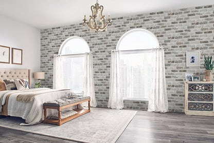 Guvana 17.3"×394" Brick Wallpaper Grey and Brown Self Adhesive Wallpaper 3D - Image 6