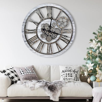The B-Style Large Wall Clock 24 inch Moving Gear Wall Clock Oversized Vintage - Image 3