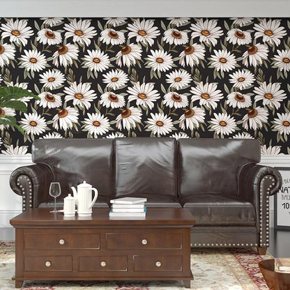 Daisy Floral Wallpaper Peel and Stick Boho Wallpaper - Image 6