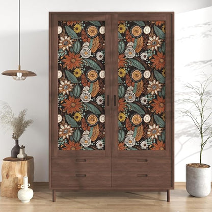 Boho Floral Wallpaper Peel and Stick, Vintage Botanical Contact Paper 17.5" x - Image 4