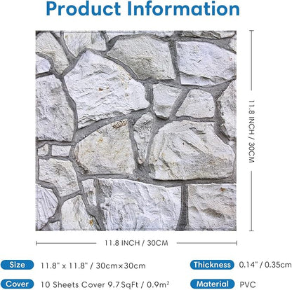 COMSTICKC 3D Faux Stone Wall Panel Peel and Stick Wall Covering, Not Real Stone - Image 5